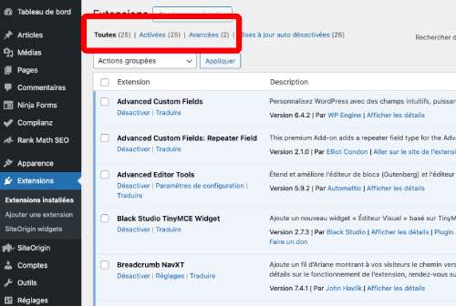 Les plugins WordPress